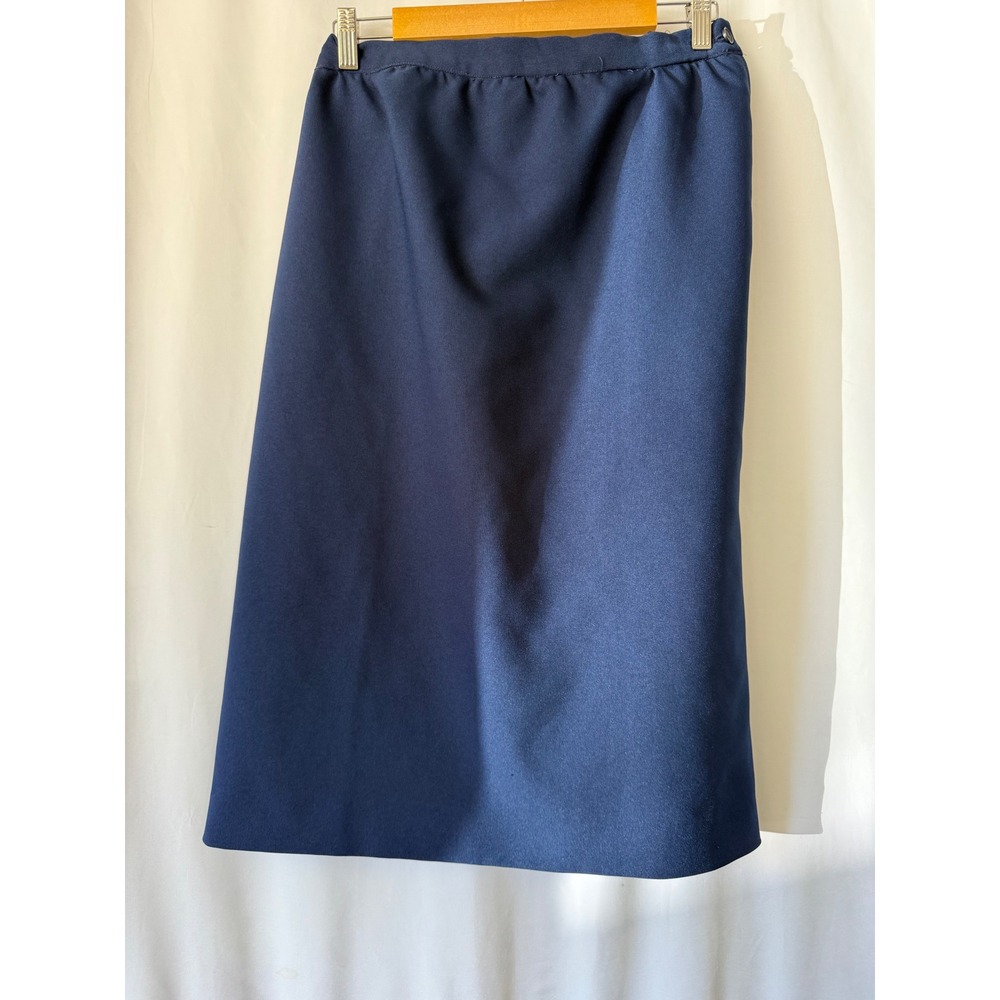 Smith & Jones Vintage Navy Blue Midi Skirt Size 16 Made‎ in USA Pencil Straight